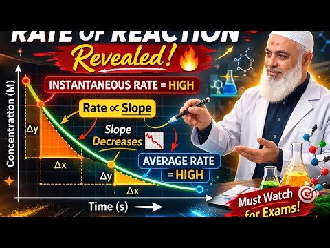 Time vs Concentration Graph | Instantaneous & Average Rate Explained #mdcat ‪@chemistrywallah120‬