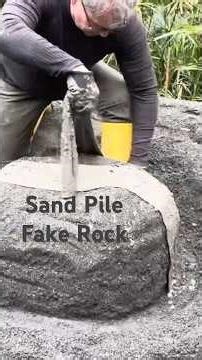 How to make fake rocks using a sand pile and cement fabric.