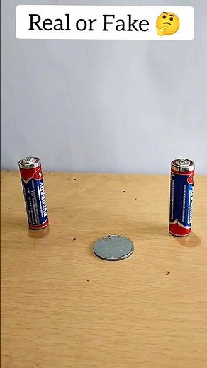 Coin 🪙 and battery 🔋 magic experiment | real or fake. #shorts #tricks