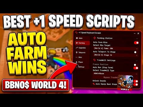 [NO KEY] NEW +1 Speed Keyboard Escape Script! (Roblox) | AUTO FARM WINS + BBNO$ WORLD 4