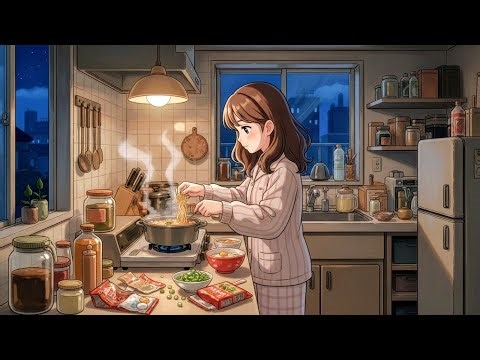 1AM Cozy Kitchen Routine | Midnight Ramen🍜 & Peaceful Anime Night | Cozy Ghibli Life