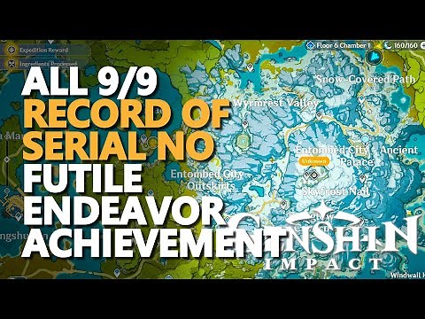 Record of Serial No Genshin Impact All Locations of Futile Endeavor Achievement