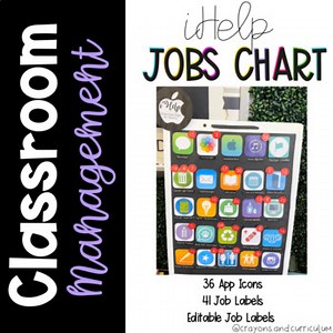 EDITABLE iHelp iPad CLASSROOM JOBS CHART