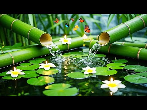 Relaxation Music: Bamboo Water Fountain + Healing Piano 🌿 Sleep Music, Meditation, Nature Sounds