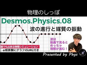 Desmos.Physics.08 波の進行と媒質の振動のシミュレーション