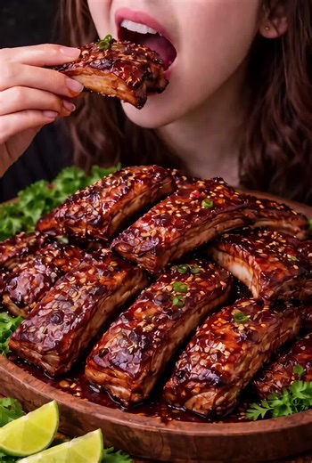 “Sticky honey glazed pork ribs 🤤🔥 Sweet, smoky, and fall-off-the-bone delicious!” #asmrfood #mukbang #porkribs #honeyglazed #foodie 🔥🔥🔥😋😋😋💯💯💯