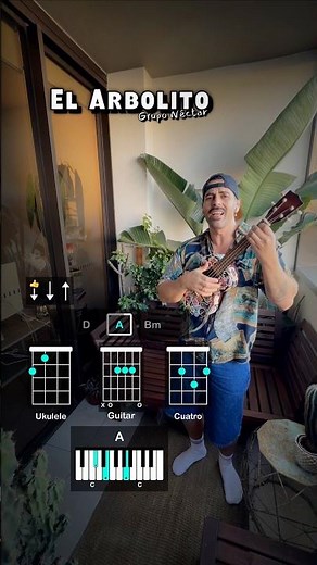 El Arbolito - Grupo Néctar - cover ukulele guitarra cuatro y piano - tutorial acordes rasgueo