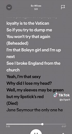 Ex wives- SIX#fyp #zxycba #lyrics #fypage #audiostolipsync #exwives