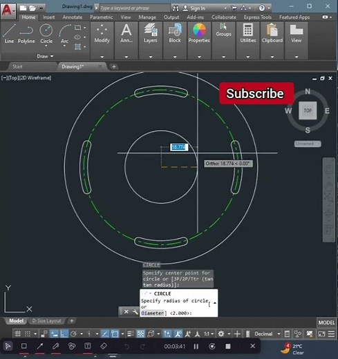 Autocad training exercises for beginners - 1 #autocad