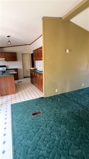 Where we started with the home reno vs where we are at! Almost a year later and we are so close to being done 😮‍💨 #homereno #homerenovations #mobilehome #doublewide #diyhomeimprovement