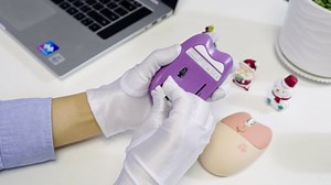 Cute Cat Wireless Mouse, 2.4GHz Wireless Silent Mouse, USB Receiver Plug and Play, 3 Adjustable DPI, Compatible with Notebook, PC, Laptop, Computer- Coffee Colorful