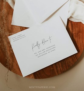 Modern Envelope Template, Printable Minimalist Address, Instant Download, 100% Editable Text, Digital, Templett A7, A6, A1 #0026-162EN - Etsy