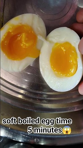 soft boiled egg time 5 minutes😱 #shorts #recipe