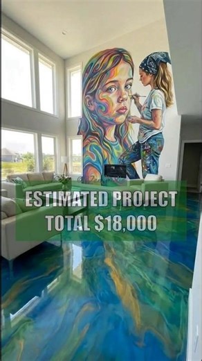 This 3D Epoxy Floor + Mural Combo is INSANE! 🎨 #shorts