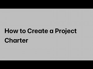 How to write a project charter