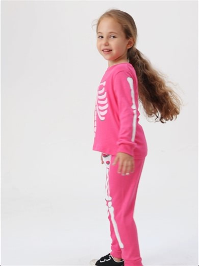 Watch Girls Skeleton Pajamas Sets Glow in The Dark on Amazon Live