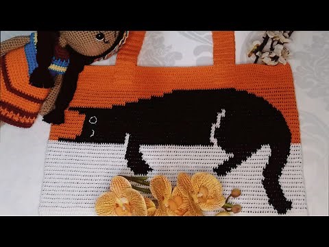 Bolsa em crochê de gatinho / Linda e Prática de fazer - PASSO A PASSO por ‪@lilibonfanticroche‬