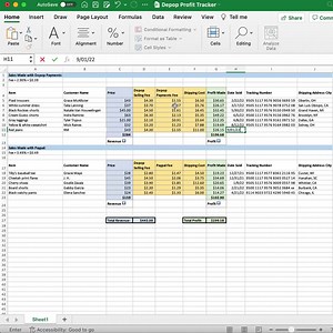 Depop Profit Tracker | Excel Bookkeeping Spreadsheet | Small Business Profit Calculator | Reseller Sales Tracker Template - Etsy