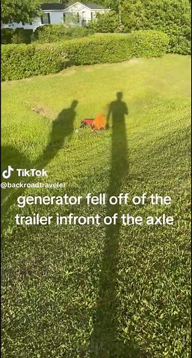 that time my generator fell off infront of the axle of my trailer in Georgia caught fire. harbor freight will warranty it👍 #fire #crash #camping #camper #diy