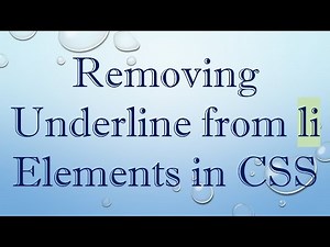 Removing Underline from li Elements in CSS