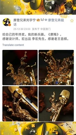 2025-12-30 LYN weibo update 终于来了——年度麦克风#刘宇宁 的定制麦克风，他送给自己的年终奖励，他的新武器：名为《摩羯》（Capricorn）。🎤#刘宇宁