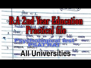 B.A 2nd year Education Practical file, all psychological test for b.a 2nd year all universities