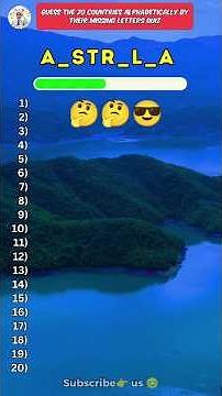 Guess the 20 countries alphabetically by their missing letters 🌍