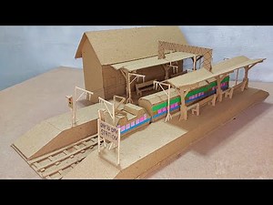 How to make cardboard railway station