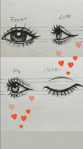 ❤️ " 4 Easy Eye angels - like a Pro! Front,side,3/4 & Close Eye - Super Easy Tutorial! #art #drawing