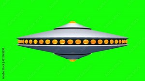 Vintage Alien Invasion: UFO Green Screen Loop Animation (Side View)