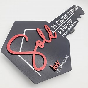 Sold Sign, 3D Realtor Key Sign, KW Closing Photo Prop, Modern Key Sign for Realtors, Realtor Gift, Custom Sign, Sold Sign, Realtor Marketing - Etsy