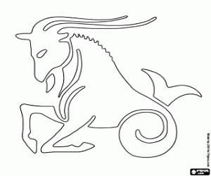 Capricorn, a zodiac sign coloring page printable game