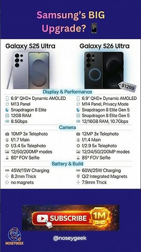 Samsung’s BIG Upgrade? 📱 S25 Ultra vs S26 Ultra Compared