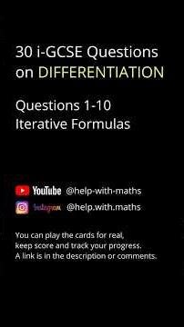 Iteration Flashcards Q 31 40 #shorts #maths #flashcards #gcse #quiz