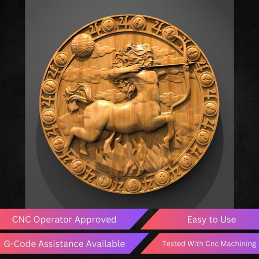 Sagittarius Zodiac Centaur 3D STL Model for CNC Router, Mythological Archer Wall Art Relief, Astrology Sign Wood Carving Design for Aspire - Etsy