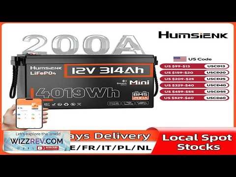 Humsienk Bluetooth LiFePO4 Battery 12V 314AH With 200A BMS A+ Cells 15000