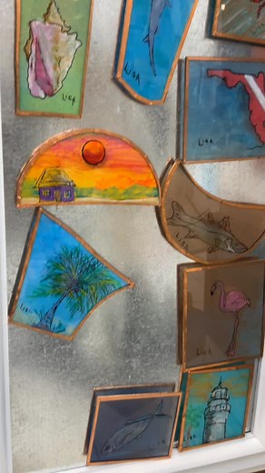 Reverse Glass Painting by Lisa Suarez @lisa.suarezart Check out more @artistsinparadise #reverseglasspainting #localart #artistsinparadise #bigpinekey #artistsinparadisegallery #floridakeysartist #localartist | Artists in Paradise Gallery