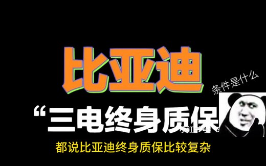 秒懂！比亚迪三电终身质保超详细解析！