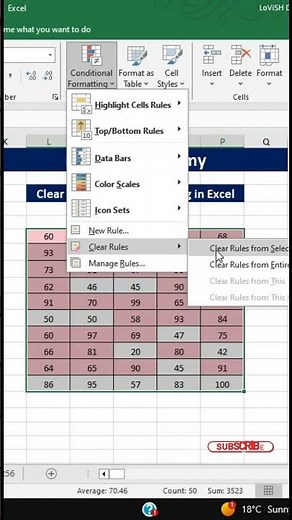 Clear Conditional Formatting in Excel🔥 #excel #msexcel #eleganceacademy #conditionalformatting