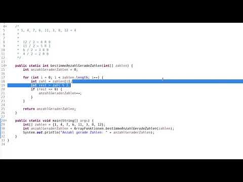 Java: Gerade und ungerade Zahlen in einem Array zählen