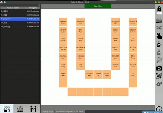 Salle de classe. Logiciel gratuit pour créer un plan de classe