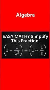 Only Geniuses Simplify This Fraction Fast! | Algebra