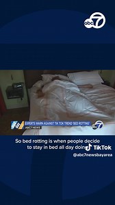A new "bed rotting" trend on TikTok is raising concerns for mental health experts. The viral trend involves staying in bed all day to sleep, watching tv and being on your phone. https://abc7ne.ws/2Lu50ZT | ABC7 News
