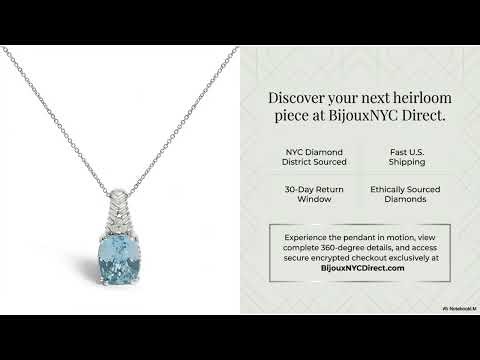 Blue Topaz Pendant Necklace Showcase | Sterling Silver Diamond Pendant Slideshow | BijouxNYC Direct