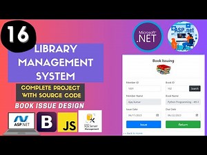 Library Management System Project with source code in ASP.NET Part-16 | Issue Return | Live Training