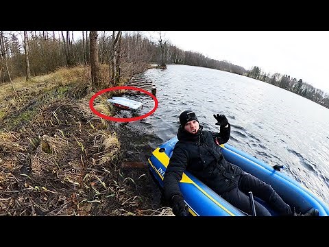 XXL ferngesteuertes BOOT fahren geht schief! Ich RETTE es mit einem SCHLAUCHBOOT bei -1°!