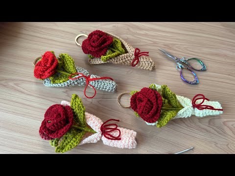Mini Crochet Rose Bouquet Tutorial | Easy Handmade Gift for Loved Ones #crochetrose
