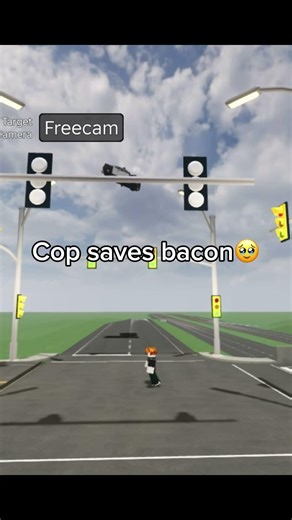 Cop saves bacon 🥹 #roblox #funny