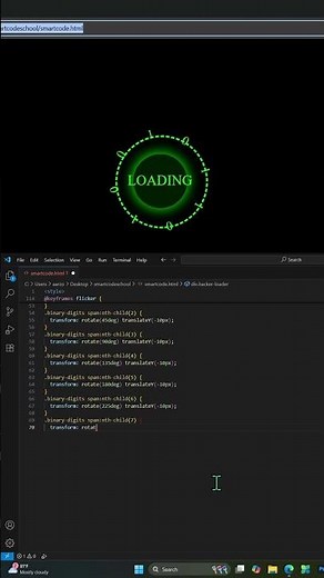 "Green Hacker-Style Loading Animation with HTML & CSS | SmartCodeSchool" #coding #htmlcss