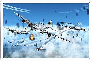 Aircraft Tin Sign #5620 Boeing B 17 Flying Fortress by Waller's Decor (7.8"x11.8")